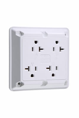 Pass & Seymour / Legrand - Pass & Seymour 420-W Quad Receptacle 20A 125V - White