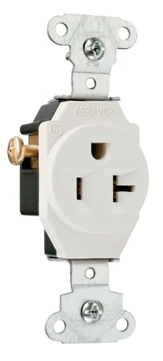 Pass & Seymour / Legrand - Pass & Seymour 5351-LA Heavy-Duty Spec Grade Single Receptacle Side Wire 20Amp 125Volt, Light Almond