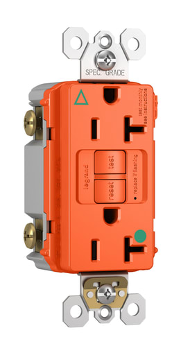 Pass & Seymour / Legrand - Pass & Seymour 2097-IGHGTRO 20A 125V Self-Test Tamper-Resistant Hospital Grade Isolated Ground GFCI Orange