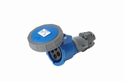 Pass & Seymour / Legrand - Pass & Seymour PS420C9-W 20 Amp 250 VAC 3-Phase 3-Pole 4-Wire Blue Nylon Watertight Pin and Sleeve Connector