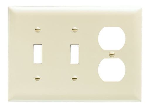 Pass & Seymour / Legrand - Pass & Seymour TP28-RED 3Gang Wall Plate, 2-Toggle / 1-Duplex, Nylon, Standard - Red