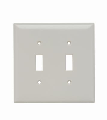 Pass & Seymour / Legrand - Pass & Seymour SPJ2-LA 2-Gang 2-Toggle Light Almond Smooth Thermoset Plastic Junior-Jumbo Wallplate