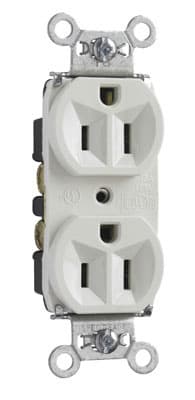 Pass & Seymour / Legrand - Pass & Seymour 5262-LA Hard Use Spec Grade Duplex Receptacle, Back & Side Wire, 15A 125V - Light Almond