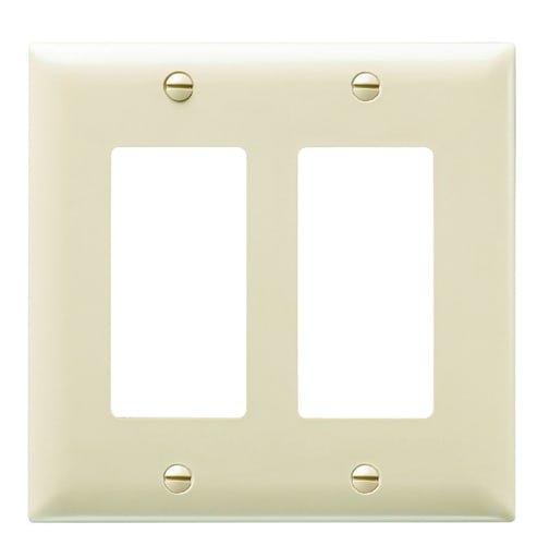 Pass & Seymour / Legrand - Pass & Seymour TP262-I 2Gang Wall Plate, Decorator, Nylon, Standard - Ivory
