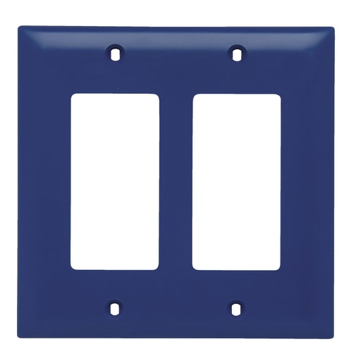 Pass & Seymour / Legrand - Pass & Seymour TP262-BL 2Gang Wall Plate, Decorator, Nylon, Standard - Blue