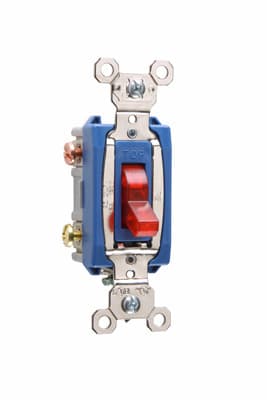 Pass & Seymour / Legrand - Pass & Seymour PS15AC3-RPL 15 Amp 120 VAC 3-Way Red Glass Reinforced Nylon Screw Mounting Pilot Lighted Toggle Switch