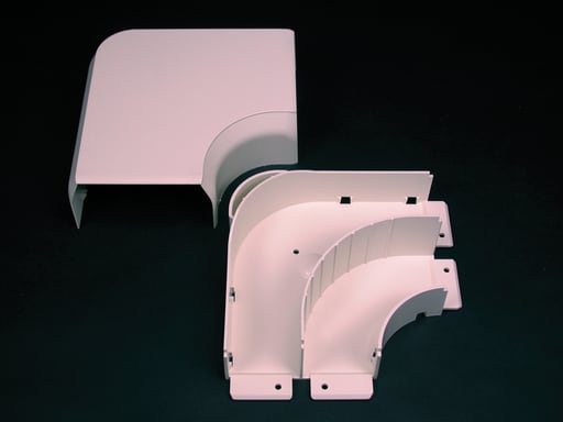 The Wiremold Co - Wiremold 40N2F11WH CableSmart 40N2-Series Radiused Full Capacity Flat Elbow Fitting