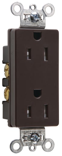 Pass & Seymour / Legrand - Pass & Seymour 26242 Heavy-Duty Decorator Spec Grade Duplex Receptacle Side Wire 15A 125V - Brown