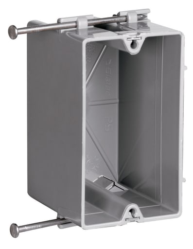 Pass & Seymour / Legrand - Pass & Seymour S1-18-R 1-Gang Plastic Switch & Outlet Box, 2-23/32" Deep, 18 cu.in, Nail-On