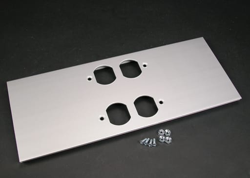 The Wiremold Co - Wiremold AL5246-DD AL5200-Series Large Multi-Channel Raceway Double Duplex Cover Plate