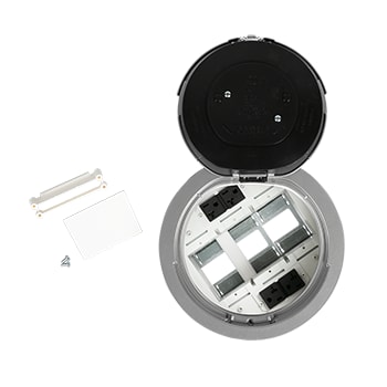 The Wiremold Co - Wiremold 8AT2PAL 8AT-Series Prewired Evolution™ Poke Thru Device, Flush Style Cover, Aluminum