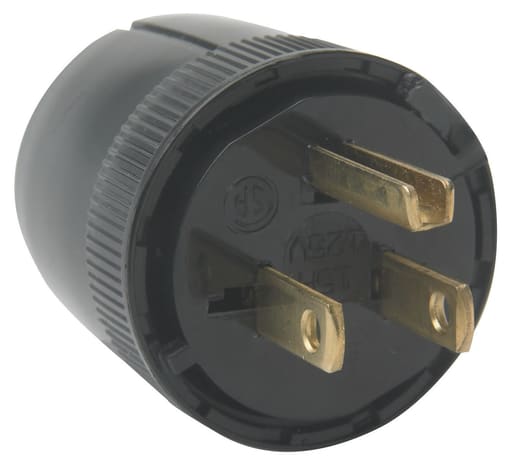 Pass & Seymour / Legrand - Pass & Seymour 5276-BK Straight Blade Plug 15A 125V Dead Front