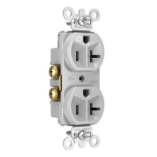 Pass & Seymour / Legrand - Pass & Seymour 5362CH-GRY 20A 125V Half Control Duplex Outlet - Gray