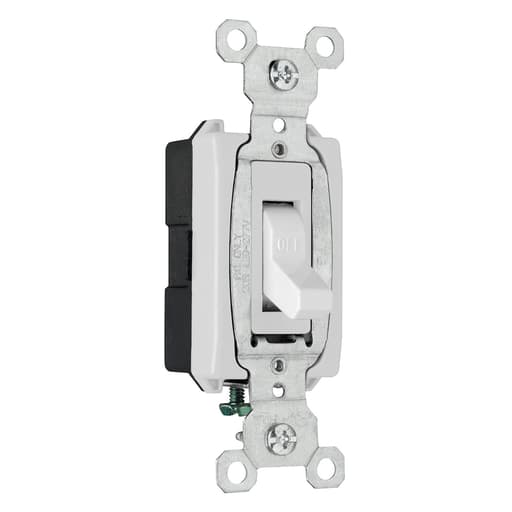 Pass & Seymour / Legrand - Pass & Seymour CSB20AC1-W Construction 1Pole Switch, Back & Side Wire, 20Amp 120/277Volt, White