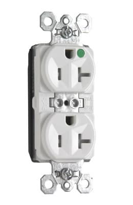 Pass & Seymour / Legrand - Pass & Seymour PTTR8300-W Hospital Grade Duplex Receptacle, 20A - White