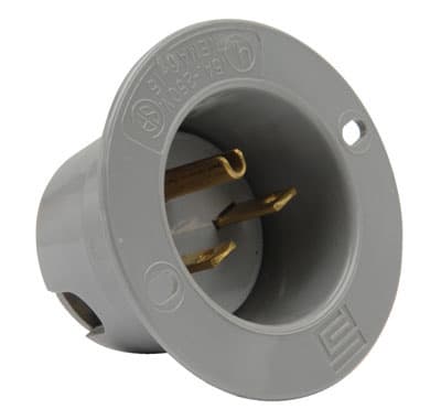 Pass & Seymour / Legrand - Pass & Seymour 5678-SS Straight Blade 2pole 3wire 15A 250V Flanged Inlet