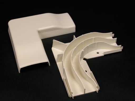 The Wiremold Co - Wiremold 2311DFO-WH 2300-Series Radiused Divided Flat Elbow Fitting