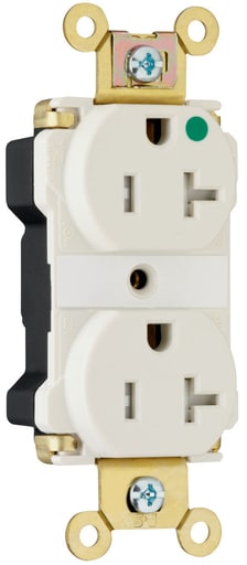 Pass & Seymour / Legrand - Pass & Seymour PTTR63-HLA PlugTail™ Extra Heavy-Duty Hospital Grade Tamper-Resistant Duplex Receptacle, 20A 125V - Light Almond