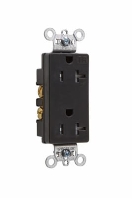 Pass & Seymour / Legrand - Pass & Seymour TR26362-BK 20 Amp 125 VAC 2-Pole 3-Wire NEMA 5-20R Black Nylon Tamper-Resistant Duplex Receptacle