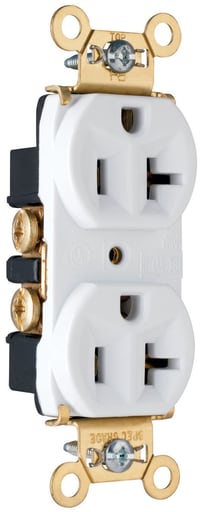 Pass & Seymour / Legrand - Pass & Seymour PS5362-W Heavy-Duty Spec Grade Duplex Receptacle, Back & Side Wire, 20A 125V - White