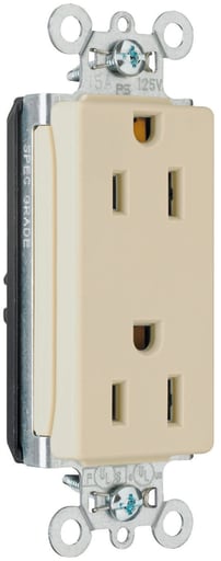 Pass & Seymour / Legrand - Pass & Seymour PT26252-RED PlugTail™ Decorator Spec Grade Duplex Receptacle, 15A 125V - Red