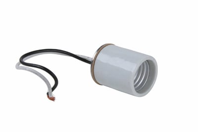 Pass & Seymour / Legrand - Pass & Seymour 10085 Medium Base, Porcelain, Keyless, Single Circuit With 2-18 Awg Leads 6 Long, White.