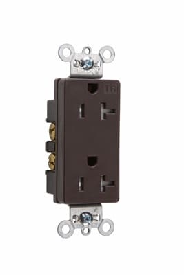 Pass & Seymour / Legrand - Pass & Seymour TR26362 20 Amp 125 VAC 2-Pole 3-Wire NEMA 5-20R Brown Nylon Tamper-Resistant Duplex Receptacle
