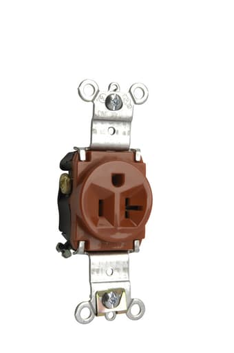Pass & Seymour / Legrand - Pass & Seymour 5361-RED Single Receptacle, HD Spec Grade, 20A 125V, Back & Side Wired - Red