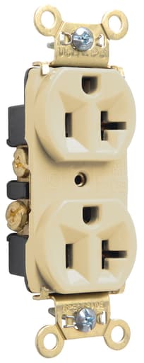 Pass & Seymour / Legrand - Pass & Seymour PS5362-I Heavy-Duty Spec Grade Duplex Receptacle, Back & Side Wire, 20A 125V - Ivory