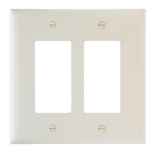 Pass & Seymour / Legrand - Pass & Seymour TPJ262-LA 2Gang Wall Plate, Decorator, Nylon, Jumbo - Light Almond