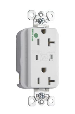 Pass & Seymour / Legrand - Pass & Seymour 8300-WSP Hospital Grade Surge Protective Duplex Receptacle, Back & Side Wire, 20A 125V - White