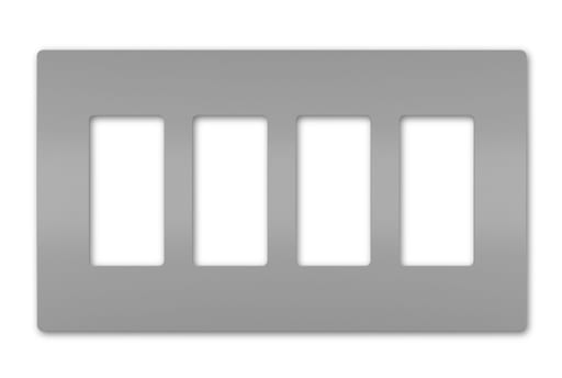 Pass & Seymour / Legrand - Pass & Seymour RWP264-GRY 4Gang Screwless Wall Plate, Radiant® - Gray