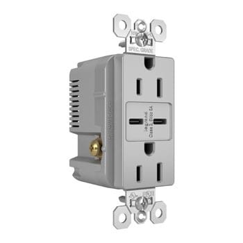 Pass & Seymour / Legrand - P&S TR15USBCC6GRY 15A 125V TR REC +