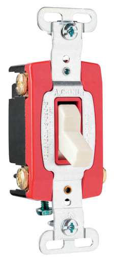 Pass & Seymour / Legrand - Pass & Seymour PS20AC4-LA 4way Toggle Switch, Back & Side Wire, 20A 120/277V - Light Almond
