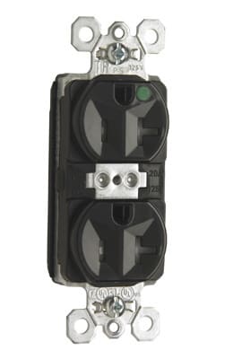 Pass & Seymour / Legrand - PT DUP RECEP HG TR 20A/125V BK