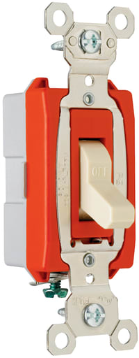 Pass & Seymour / Legrand - Pass & Seymour PS20AC1-LA 1pole Toggle Switch, Back & Side Wire, 20A 120/277V - Light Almond
