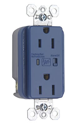 Pass & Seymour / Legrand - Pass & Seymour 5262-BLSP Surge Protective Extra Heavy-Duty Duplex Receptacle, Back & Side Wire, 15A 125V - Blue
