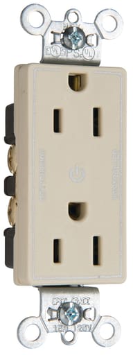 Pass & Seymour / Legrand - Pass & Seymour 26252-CDI 15A 125V Dual Control Decorator Receptacle Ivory