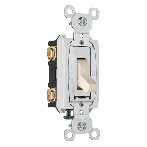Pass & Seymour / Legrand - Pass & Seymour CSB20AC2-LA Construction 2Pole Switch, Back & Side Wire, 20Amp 120/277Volt, Light Almond