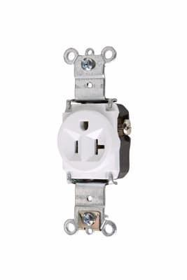 Pass & Seymour / Legrand - Pass & Seymour 5361-W Single Receptacle, HD Spec Grade, 20A 125V, Back & Side Wired - White