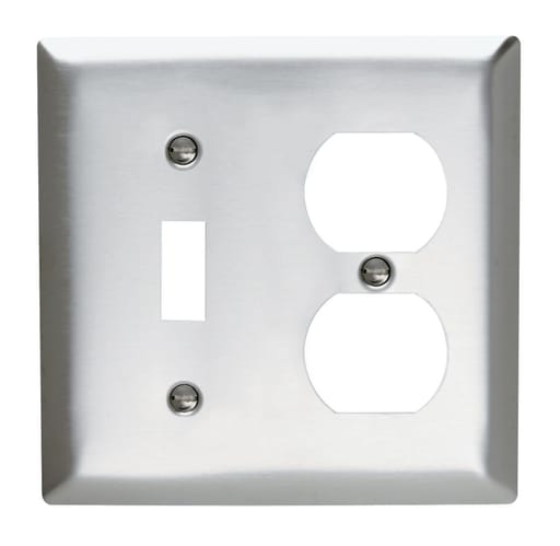 Pass & Seymour / Legrand - Pass & Seymour SS18 2Gang Wall Plate, Toggle / Duplex, Standard - 302/304 Stainless Steel
