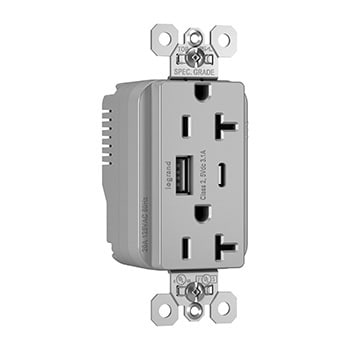 Pass & Seymour / Legrand - P&S PTTR20ACUSBGRY PLUGTAIL 20A HYB