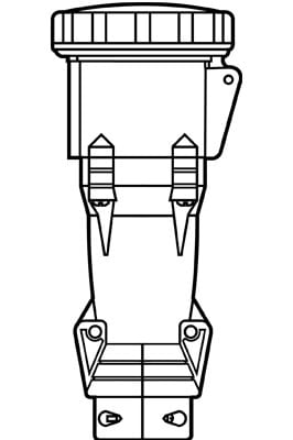 Pass & Seymour / Legrand - Pass & Seymour PS4100C9-W Pin & Sleeve Connector, 3pole 4wire, 100A 3/250V