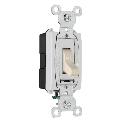 Pass & Seymour / Legrand - Pass & Seymour CSB20AC1-LA Construction 1pole Switch, Back & Side Wire, 20A 120/277V - Light Almond