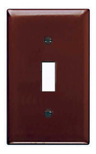 Pass & Seymour / Legrand - Pass & Seymour TP1 1Gang Wall Plate, Toggle Switch, Nylon, Standard - Brown