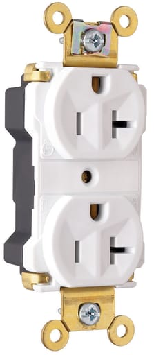 Pass & Seymour / Legrand - Pass & Seymour PT5362-AW PlugTail Industrial Extra Heavy-Duty Spec Grade Duplex Receptacle, 20A 125V - White