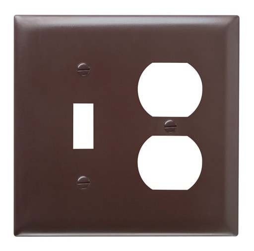 Pass & Seymour / Legrand - Pass & Seymour TP18 2Gang Wall Plate, Toggle / Duplex, Nylon, Standard - Brown