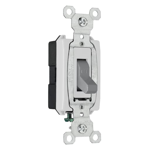 Pass & Seymour / Legrand - Pass & Seymour CSB20AC1-GRY Construction 1pole Switch, Back & Side Wire, 20A 120/277V - Gray