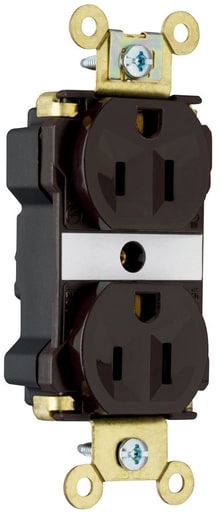 Pass & Seymour / Legrand - Pass & Seymour PT5262-A PlugTail Industrial Extra Heavy-Duty Spec Grade Duplex Receptacle, 15amp 125v - Brown