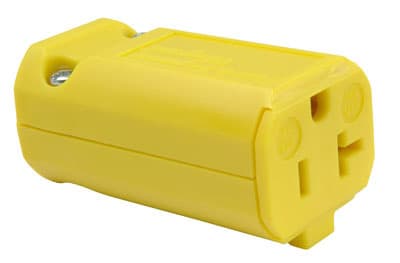 Pass & Seymour / Legrand - Pass & Seymour PS5369-Y 20 Amp 125 Volt 2-Pole 3-Wire NEMA 5-20R Yellow Nylon Polarized Straight Blade Connector